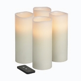 Hollowick, Pillar Candle, 3" dia. x 8h, w/ 3 Stage Timer Remote Control, Unscented Real Wax w/ Smooth Finish, Truflame