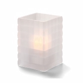 Hollowick, Optic Block Lamp, Satin Crystal Jewel, 2 5/8" x 2 5/8" x 3 3/4"