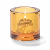 Hollowick Tealight Glass Lamp, Amber, Thick Glass