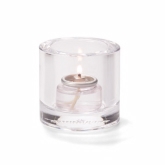 Hollowick Tealight Glass Lamp, Clear, Thick Glass