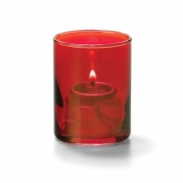Hollowick Tealight Glass Cylinder Lamp, Ruby Lustre