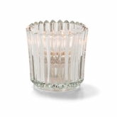 Hollowick Tealight Lamp, Ribbed Style, Glass, Clear
