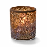 Hollowick, Crackle Votive Lamp, Gold, Glass, 3" dia. x 3 1/4"