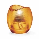 Hollowick, Tealight Holder, Pixel, Glass, Amber, 3" H x 2 7/8" dia.