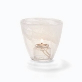 Hollowick, Votive, Wysp, Glass, Clear with White Swirls, 3 1/2" H x 3 3/4" dia.