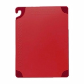 San Jamar Saf-T-Grip Cutting Board, Red, 12" x 18" x 1 1/2"