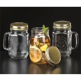 Libbey, Drinking Jar Lid, Gold, Fits 16 oz Jars