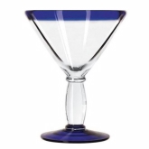 Libbey, Cocktail Glass, Aruba, w/Cobalt Blue Rim & Foot, 10 oz