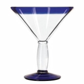 Libbey, Cocktail Glass, Aruba, w/Cobalt Blue Rim & Foot, 15 oz