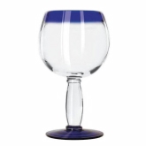 Libbey, Cocktail Glass, Aruba, w/Cobalt Blue Rim & Foot, 16 oz