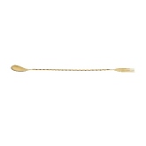 Mercer, Barfly Bar Spoon, 12 3/8", Gold-Plated, 3-Tine Fork End