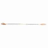 Mercer, Barfly Bar Spoon, 15 3/4", 3-Tine Fork End, 18/8 S/S, Copper-Plated
