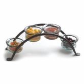 Orion Trading Group, Condiment Arch, Rustic Iron/Natural Glass, w/4 Glass Inserts