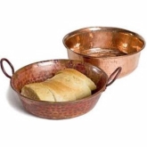 Orion Trading Group, Bread Basket, Rustic, Copper, w/Handles, 8" x 2 1/2"
