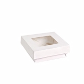PacknWood, Square Box With Window, Kray, White, Paper, 12 oz