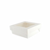 PacknWood, Square Box With Window, Kray, White, Paper, 22 oz