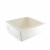 PacknWood, Square Box With Window, Kray, White, Paper, 132 oz