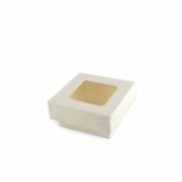 PacknWood, Square Box With Window, Kray, White, Paper, 7 oz