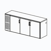 Perlick Backbar Storage Cabinet, Three-sections