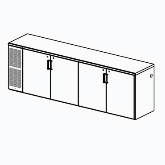 Perlick Backbar Storage Cabinet, Four-sections