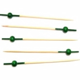 Pick on Us, Beaded Pick, Green, Bamboo, 4 3/4"