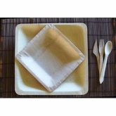 Pick on Us, Square Plate, Bamboo, Disposable, 7"