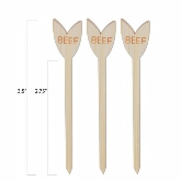 Pick on Us, Beef Paddle Stick, 3 1/2", Bamboo