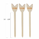 Pick on Us, Ham Paddle Stick, 3 1/2", Bamboo