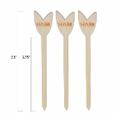 Pick on Us, Ham Paddle Stick, 3 1/2", Bamboo