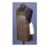 John Ritzenthaler, Chef's Line Bib Apron, 26" x 28", Brown, Vinyl