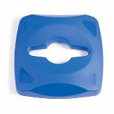 Rubbermaid Untouchable Recycle Container Lid, 23 gallon, Square, 1 Stream, Blue