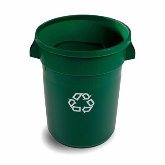 Rubbermaid Brute Recycling Container, 32 gallon, 24" L x 20" W x 59" H, w/o Lid, Green
