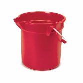 Rubbermaid Brute Bucket, Round, 14 qt, 12" dia. x 11 1/4" High, Mold In Graduations, Red