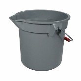 Rubbermaid Brute Bucket, Round, 14 qt, 12" dia. x 11 1/4" High, Mold In Graduations, Gray