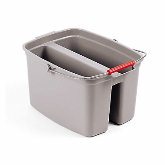 Rubbermaid Double Pail, 17 qt, 14 5/8" L x 13 7/8" W x 10 1/8" H, Gray