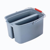 Rubbermaid Double Pail, 18" L x 14 1/2" W x 10" H, 19 qt Capacity, Gray