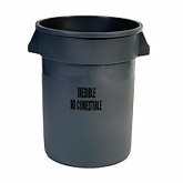 Rubbermaid Brute Recycling Container, 32 gallon, w/ Recycle Arrows Logo and Pcr 22" dia. x 27 1/4" H