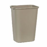 Rubbermaid Waste Basket, 41 1/4 qt, 15 1/4" L x 11" W x 19 7/8" H, Beige