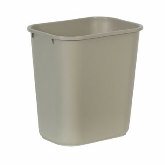 Rubbermaid, Waste Basket, Beige, 28 1/8 qt, 14 3/8" L x 10 1/4" W x 15 1/8" H