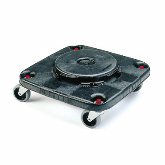 Rubbermaid, Square Brute Dolly, 17 1/4" dia. x 6 1/4" H, 250 lb Capacity, Black