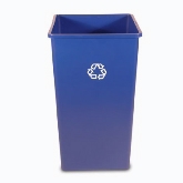 Rubbermaid Recycling Container, 50 gallon, 19 1/2" x 34 1/4" H, Square, w/ Recycle Symbol, Dark Blue