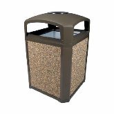 Rubbermaid, Landmark Series Classic Container, 35 gallon, 26" sq x 40" H, Dome Top w/ Ashtray, Sable