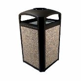 Rubbermaid, Landmark Series Classic Container, 50 gallon, 26" sq x 46 1/2" H, Dome Top w/ Ashtray, Black