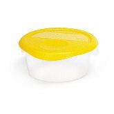 Rubbermaid, Round Storage Container, 2 qt, 4" Deep, Clear, Polyethylene