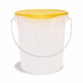 Rubbermaid, Round Storage Container w/Removable Bail, 22 qt, 14" Deep, White