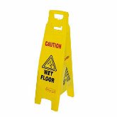Rubbermaid Floor Sign, Caution Wet Floor, 4 Sided, 38" x 12" x 1 1/2", 37 Open, Yellow