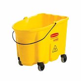 Rubbermaid Wavebrake Bucket, w/ Caster Kit, 35 qt Capacity, Yellow