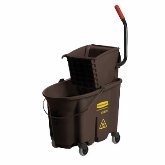 Rubbermaid Wavebrake Mopping Combo Pack, 7570 Mop Bucket 6127 01 Wringer, Brown