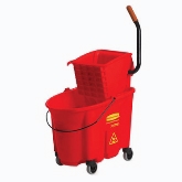Rubbermaid, Wavebrake Specialty Mopping Combo, 35 qt Bucket Capacity, Molded Plastic, Red