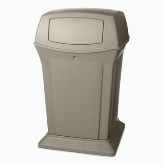 Rubbermaid Ranger Container, 45 gallon, Dome Top, 2 Access Openings w/ Doors, Beige